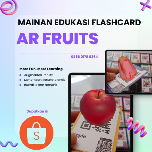 Mainan Edukasi FlashCard AR Fruits Belajar Mengenal Buah Augmented Reality