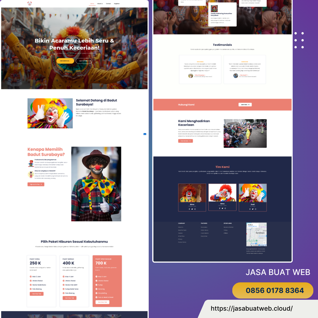 Website Badut-Surabaya Solusi Informasi Hiburan yang Menarik dan Responsif