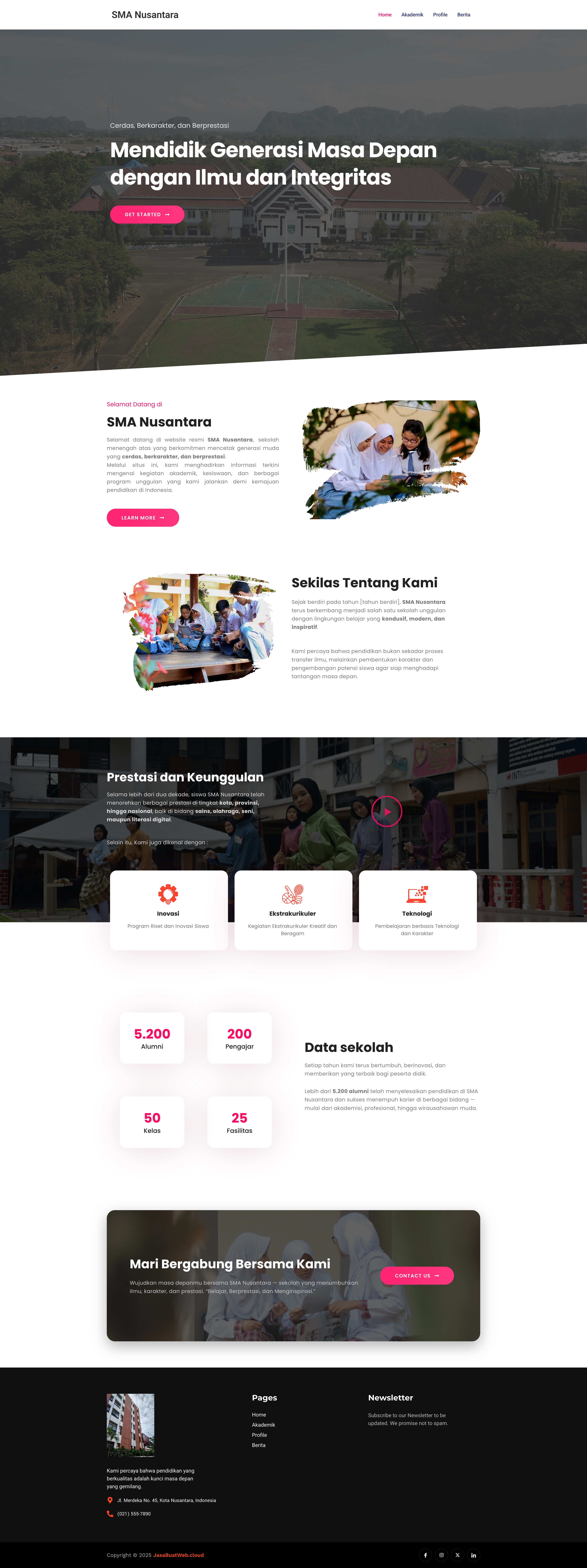 Halaman Home Web Sekolah